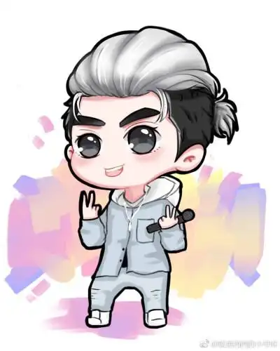 吴亦凡 kris 明星壁纸 男神帅哥 手绘漫画 素描卡通 人物头像 插画