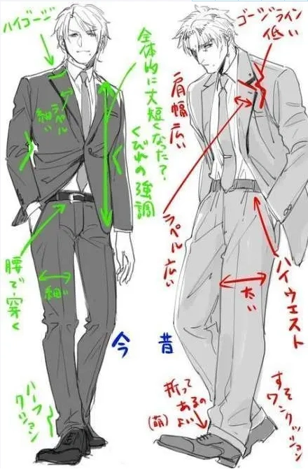 画个帅气的男生,超多款西装绘画素材参考!