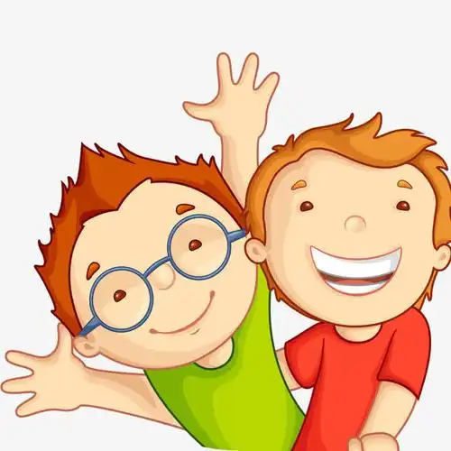 卡通两个小男孩