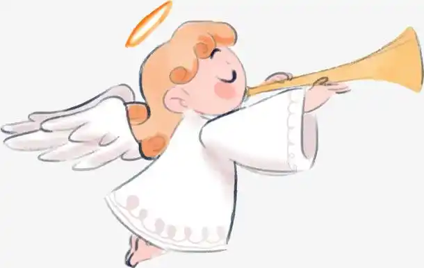 水彩手绘小天使装饰图案