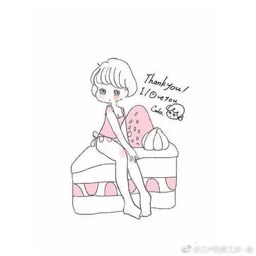 ins来自 画师的投稿|粉色系手绘简笔画小头像一组小朋友简笔画可爱