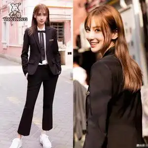 杨颖angelababy同款外套2018春秋季韩版黑色小西服ol职业装西装女