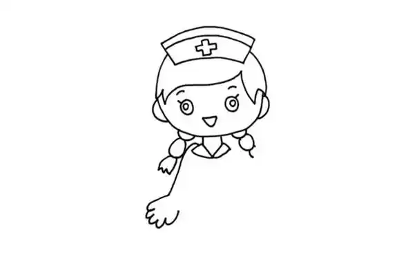 护士简笔画步骤图片_简笔画 - 绘画者图库