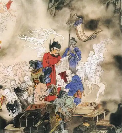 诽谤害人,油嘴滑舌,巧言相辩,说谎骗人等,死后打入拔舌地狱,小鬼掰开