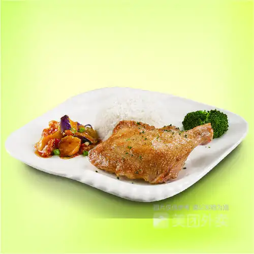 炸鸡腿茄子饭图片