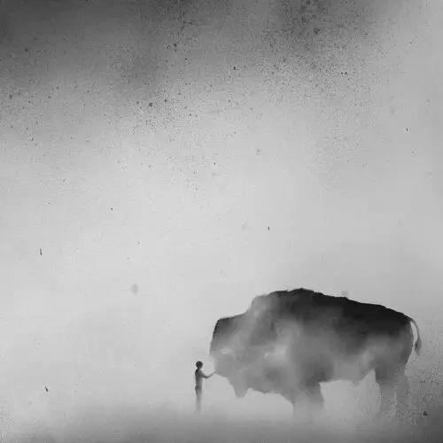 喜欢用简单的黑白灰描绘安静的世界,她的画面中常常出现一个孤独的