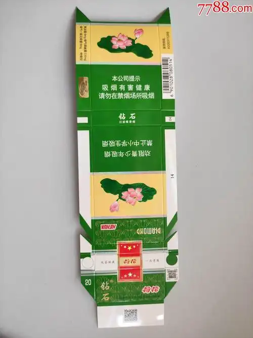 钻石荷花(焦6细支)16版劝阻-烟标/烟盒-7788油画收藏