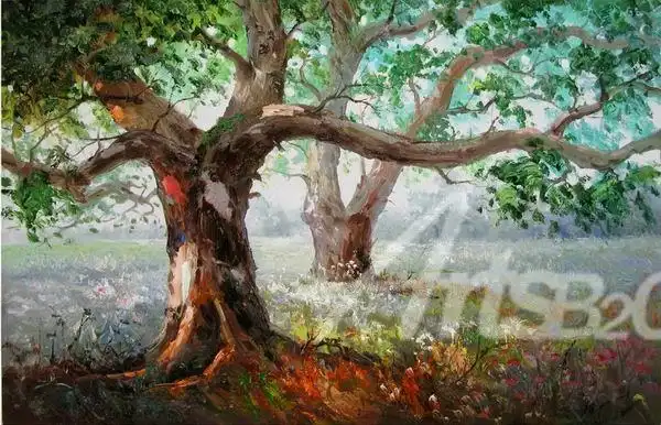 树林油画五彩缤纷美式油画ocm16