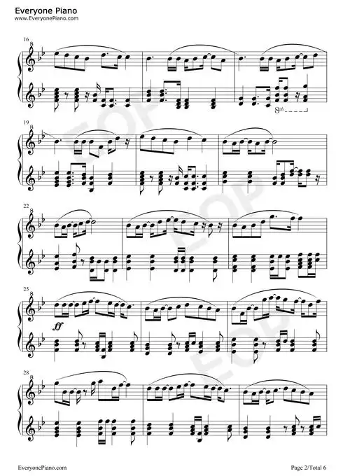 倔强-五月天五线谱预览2