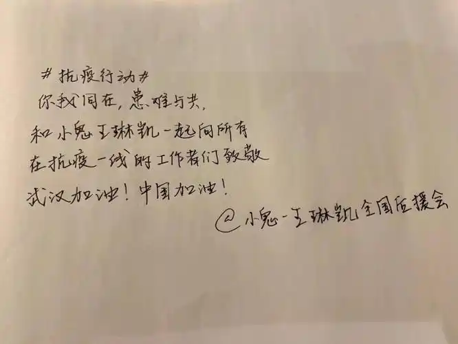 手写加油接力# 小鬼王琳凯粉丝手写加油为. 来自青春芒果星 - 尾