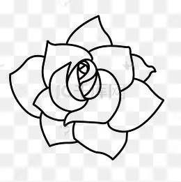 手绘复古花卉黑白矢量图