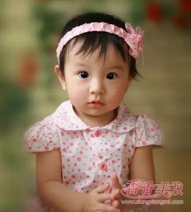 小女孩碎发刘海短直发发型小女孩碎发刘海短直发发型,带着头箍的小