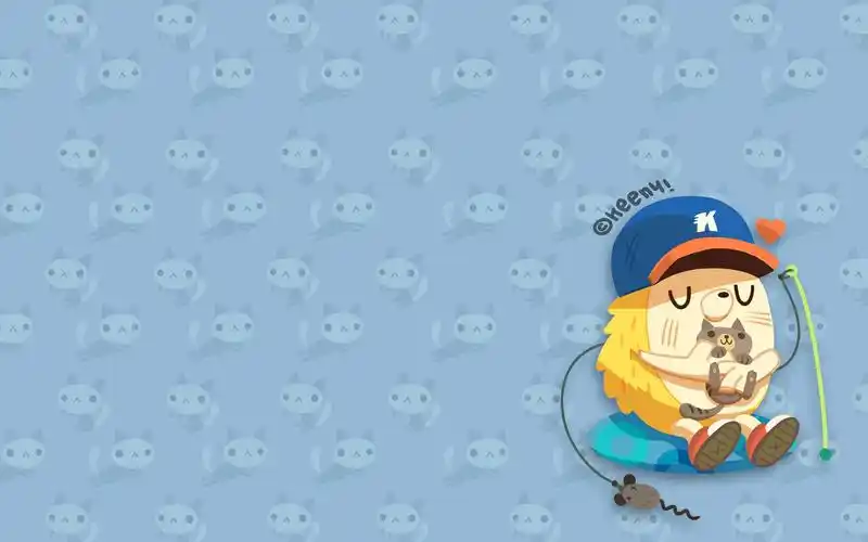 可爱手绘卡通男孩keeny宽屏电脑桌面壁纸下载