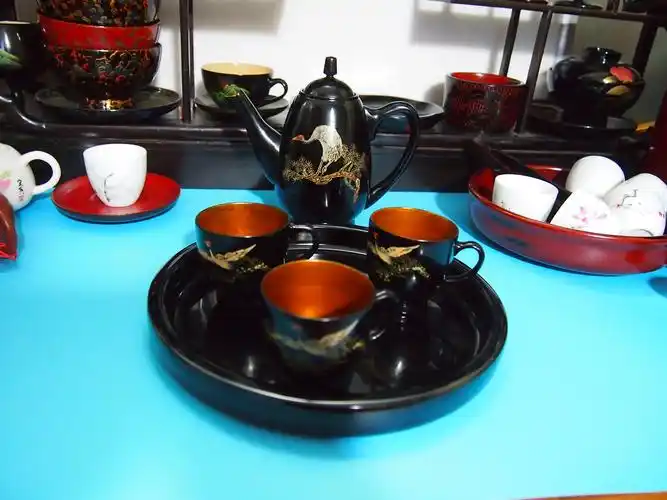 漆器福州70年代左右件套茶具漆器