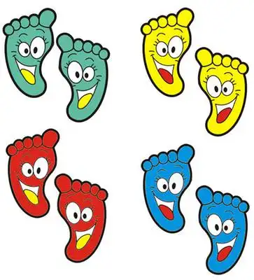 小脚丫墙贴小脚印贴纸 卡通墙贴儿童房间卧室客厅 幼儿园教室贴画