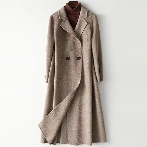 憨厚皇后2020年时尚新款修身呢子大衣女士春秋双面毛呢外套长款参数