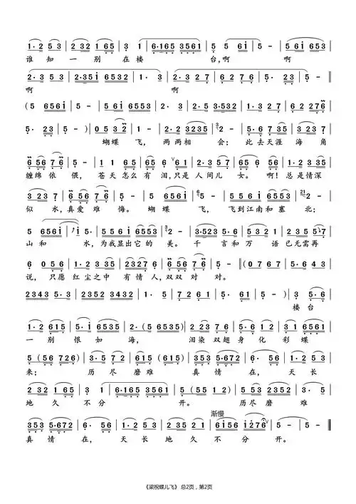 梁祝蝶儿飞梁山伯与祝英台蝶儿飞合成