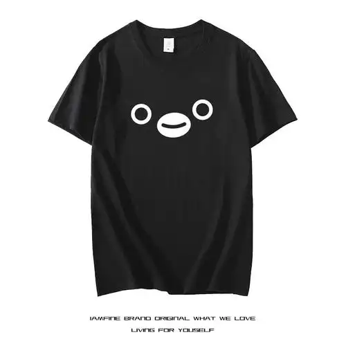 日本西瓜卡suica企鹅t恤魔性沙雕草莓搞笑表情包短袖男女情侣衣服