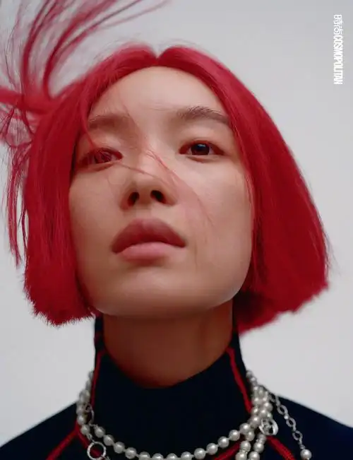 倪妮时尚cosmo十月刊封面##倪妮红发大片##时尚cosmo10月刊