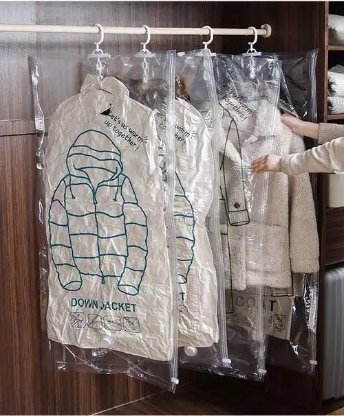 2021压缩袋衣柜挂式真空压缩袋抽空气真空袋装衣服衣物收纳袋压缩袋