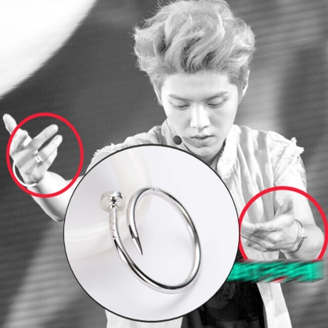 90       鹿晗同款戒指 指环鹿晗同款戒指女exo同款戒指exo戒指女钉子