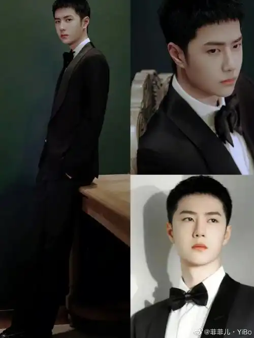 王一博寸头造型寸头西装造型正气十足是根正苗红的好少年清清爽爽阳光