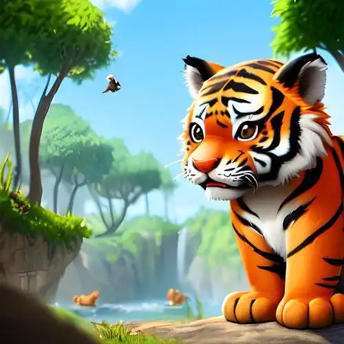 头像可爱萌卡通小老虎图片