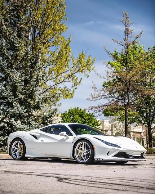 白色的法拉利f8 tributo也很cool