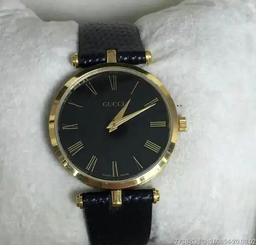 二手古奇古驰gucci原装石英包金皮带男款手表男表