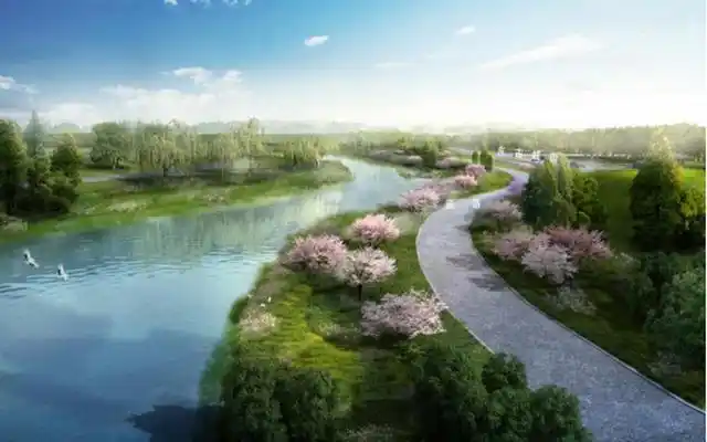 镜河北段今年治理,路县故城遗址公园新增一条生态景观带