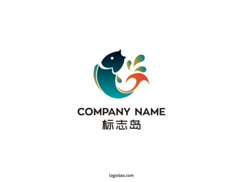 动物卡通品牌鲤鱼创意logo设计简洁鲤鱼动物标志图片欣赏