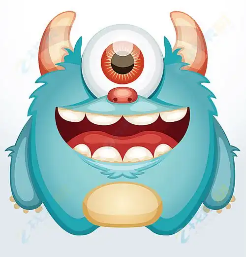 可爱卡通怪物图案矢量素材下载