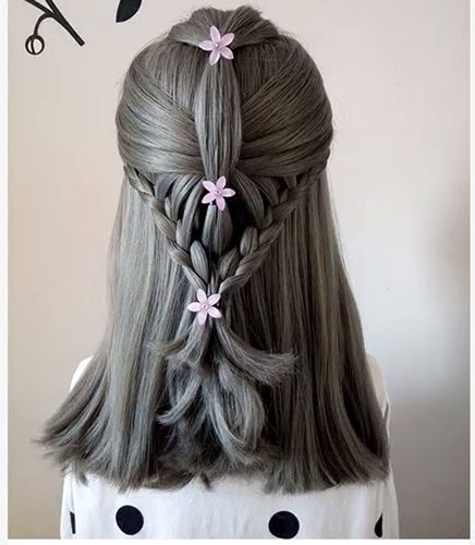 俏皮短发编发饰品水晶幸运花朵发叉插针u形夹子盘发饰品发针头卡