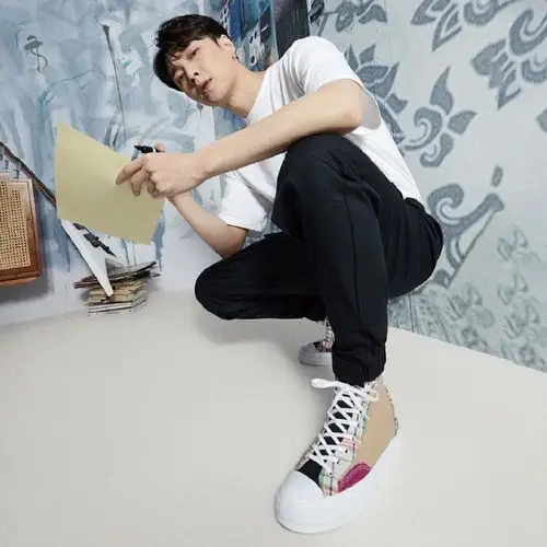 【张艺兴同款】converse匡威1970s 墨蓝色奶白色拼接格子高帮帆布鞋