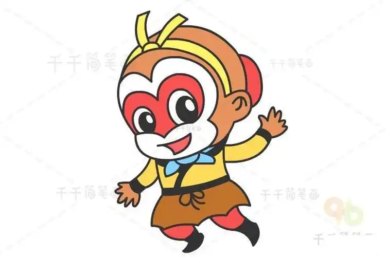 孙悟空简笔画带颜色步骤儿童画 简笔画图片大全-蒲城教育文学网