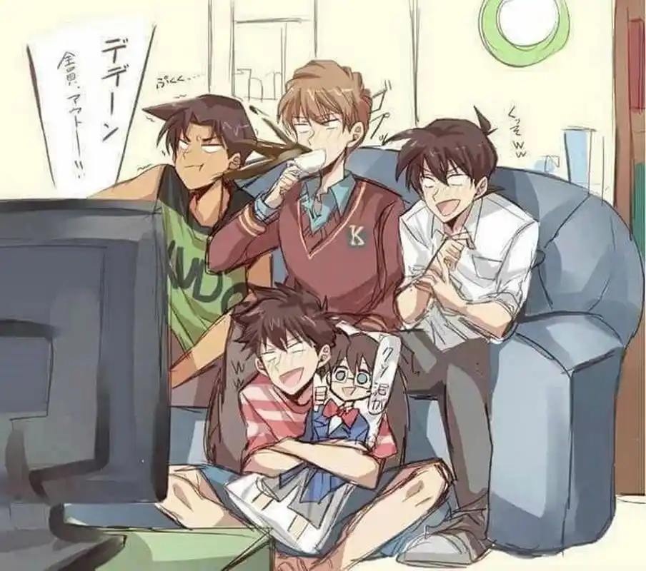 名柯四大帅哥看电视#名侦探柯南