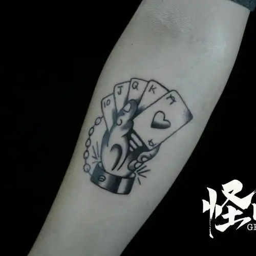 扑克_纹身图案手稿图片_天津怪咖的纹身作品集