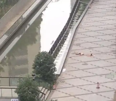 并且身体疑似在坠楼过程中被障碍物拦截碎成两半,现场血腥一片,惨不忍