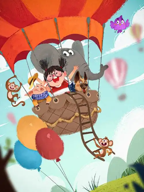 儿童插画热气球绘制过程以及思考