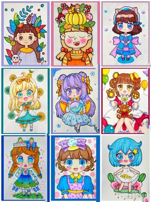 分享一组适合初学者临摹的q版漫画