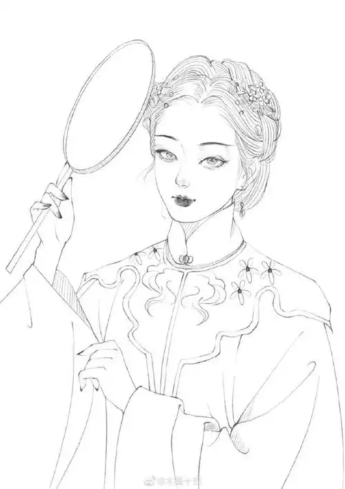 古风女子线稿参考