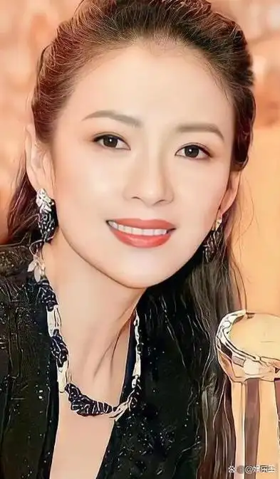 章子怡在山间奔跑,身穿红衣,却没有涂口红和打眼影.