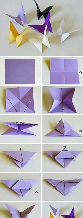 飞蛾折纸方法图片 手工折纸大全-普车都