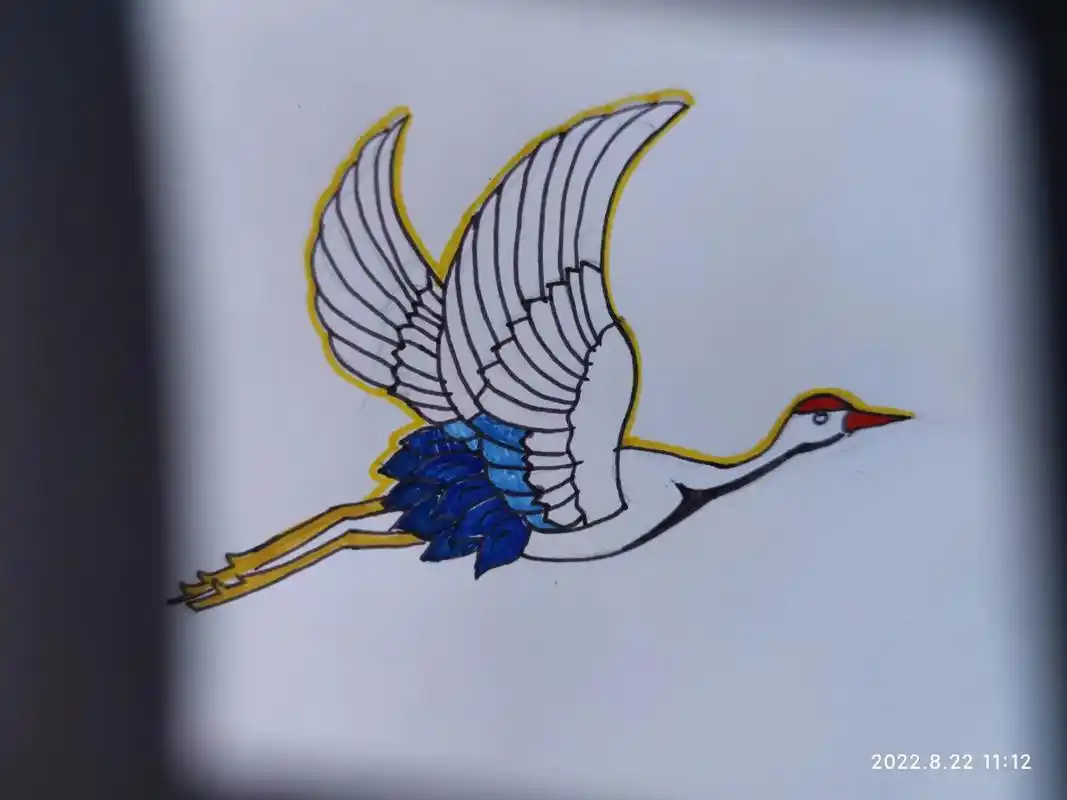 简笔画仙鹤当孩子写作业时做个榜样放下手机潜心画画