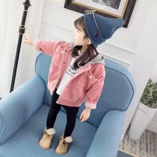 童装秋装二3三四4五六5岁小女孩洋气外套6儿童灯芯绒上衣女童夹克