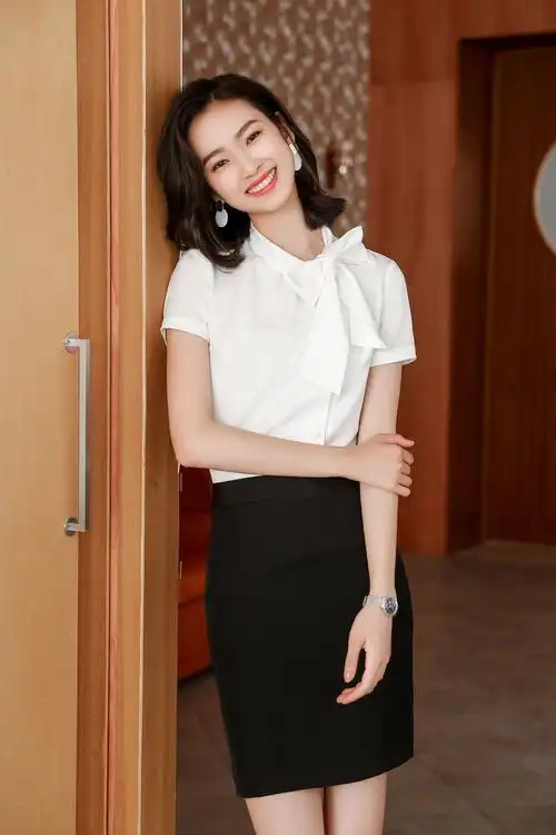 工作服女职业装气质空姐制服秘书上班族夏天套装套裙美容院工装