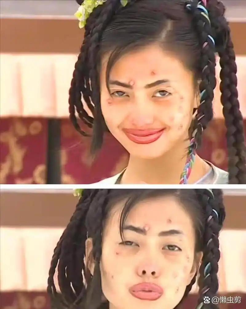 在新生代女演员中,很少有人愿意大胆扮丑,她们通常带着"偶像包袱"