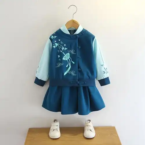 汉服男童春秋长袖小学生校服小童中国国风古装唐装