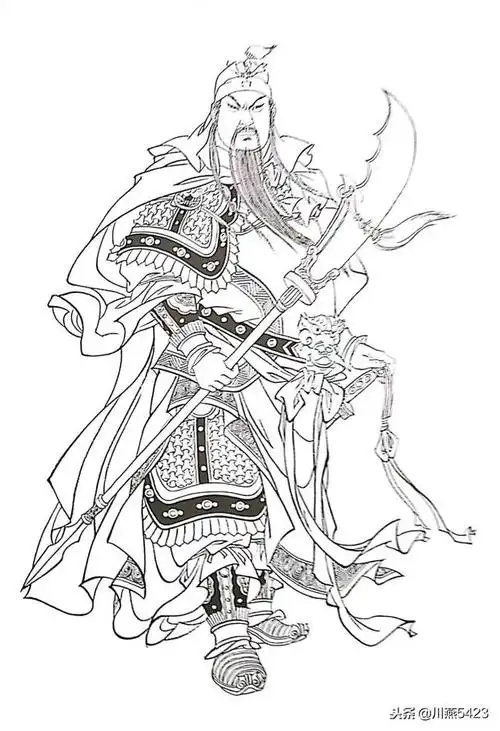 古典武将经典线描艺术