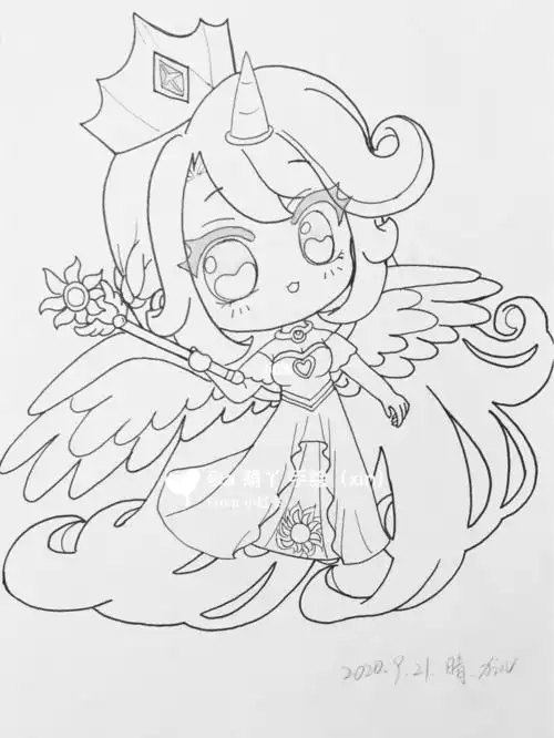 迷你世界q版人物手绘画线稿原创宇宙公主上_绘画_迷你_手绘_简笔画